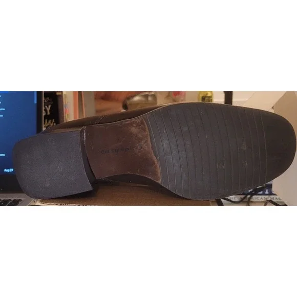 Easy Spirit Brown Leather Pixie Lace up Booties with block heels SZ 8.5 - Picture 7 of 9